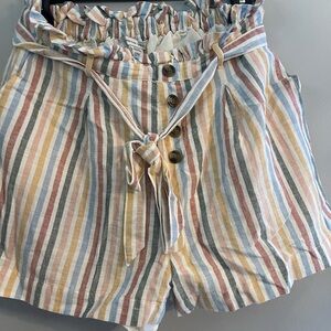 American Eagle Outfitters Pastel Striped High Waist Shorts